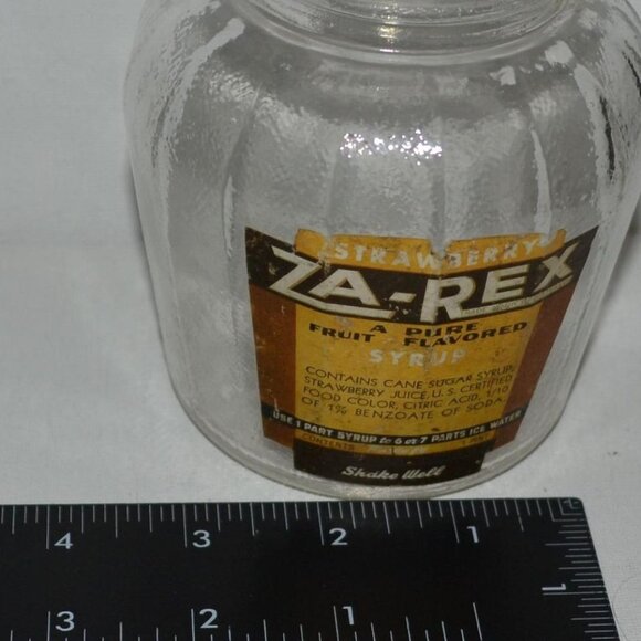 Vintage Glass Bottle Za-Rex Fruit Flavored Syrup Strawberry Kitchen Decor - Picture 8 of 8